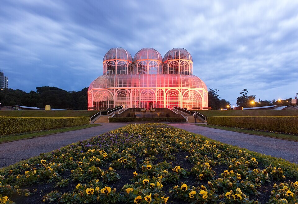 The main greenhouse of the Botanical Garden of Curitiba, Paraná, Brazil. Today is the city's 332nd anniversary.